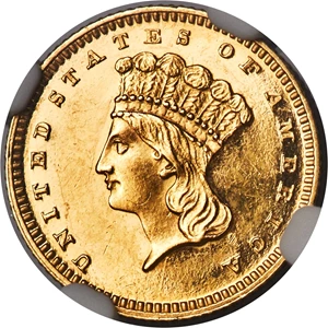 image for: 1867 G$1 PR61 Cameo NGC. JD-1, High R.6....