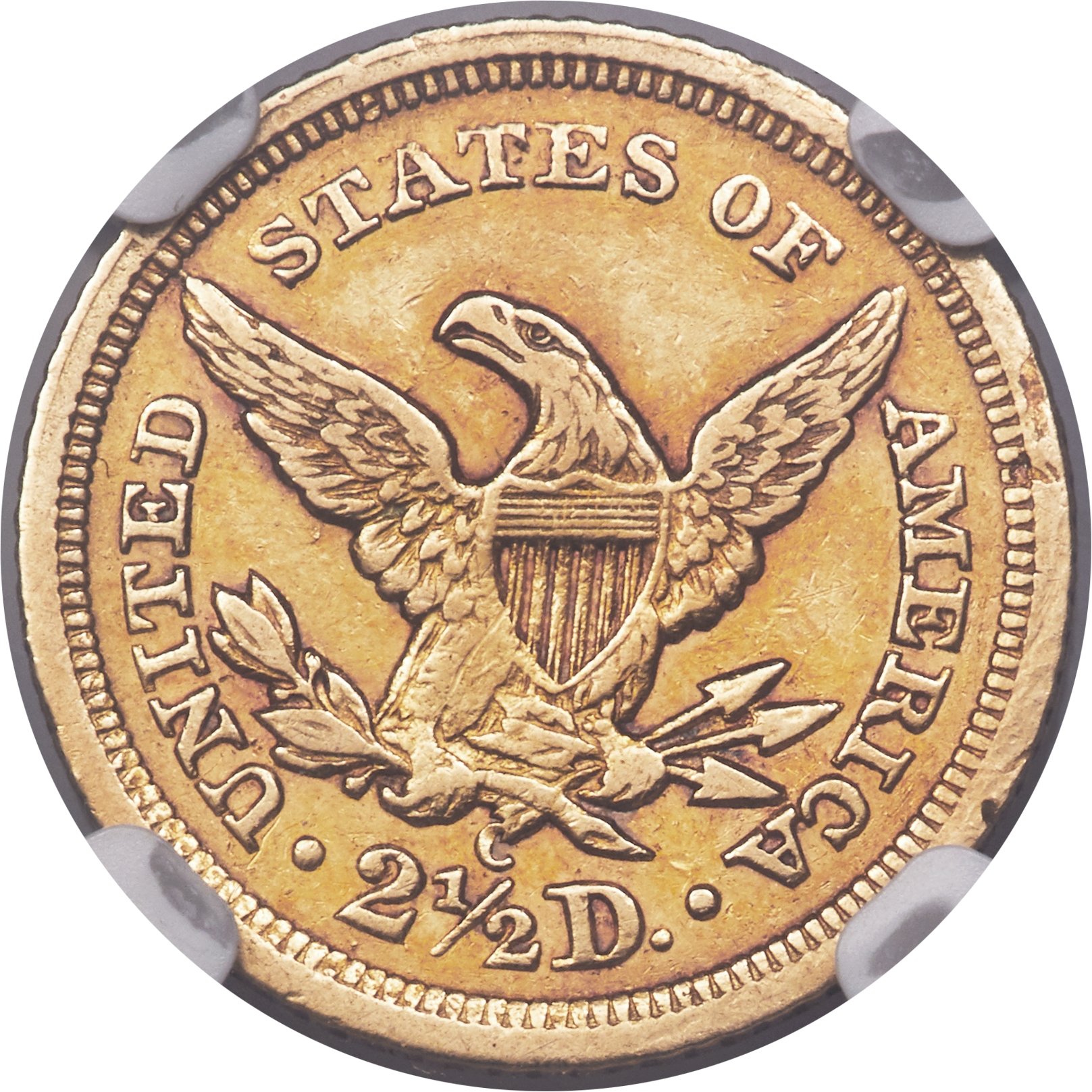 image for: 1842-C $2 1/2 AU53 NGC. Variety 1....