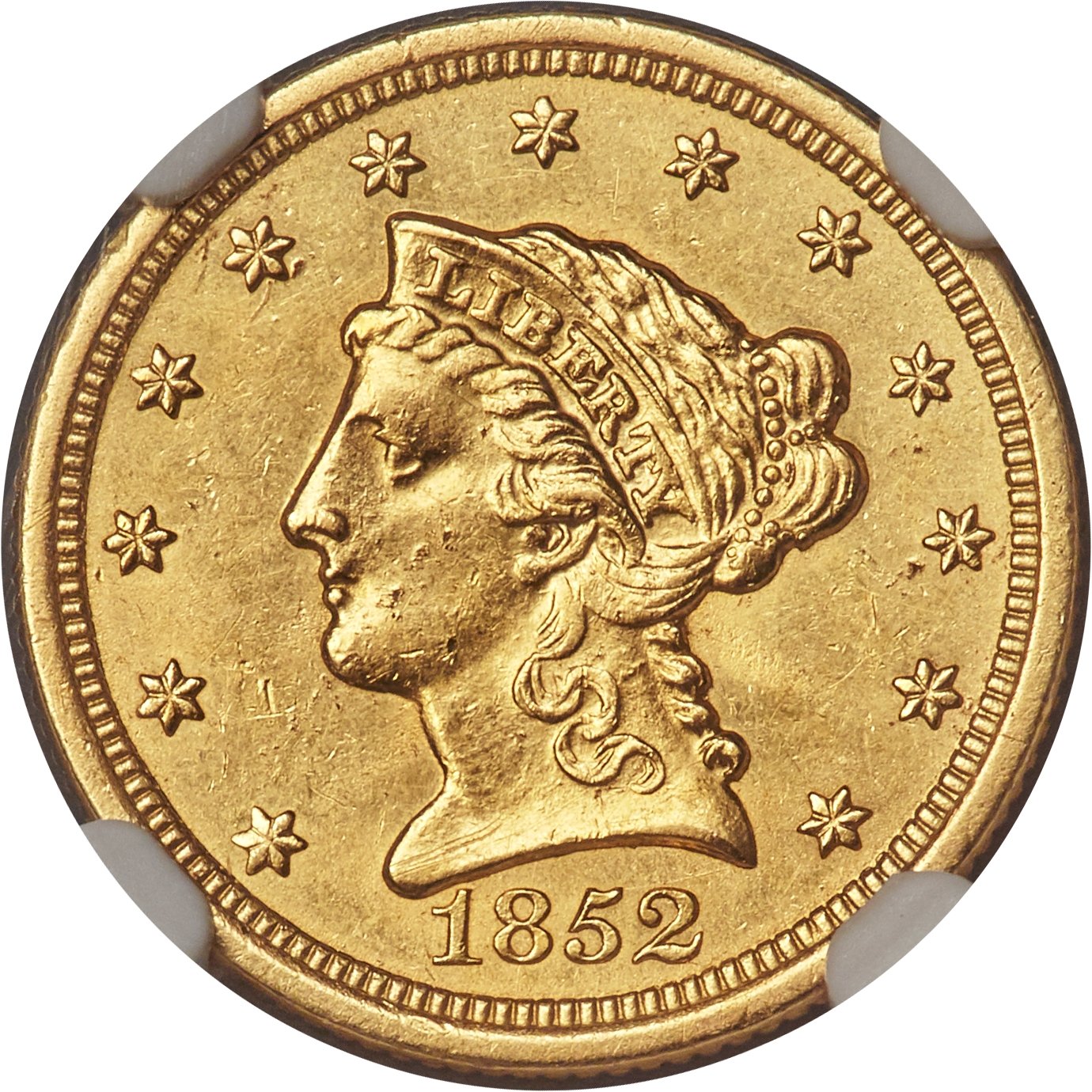 image for: 1852-O $2 1/2 MS61 NGC. Variety 2....