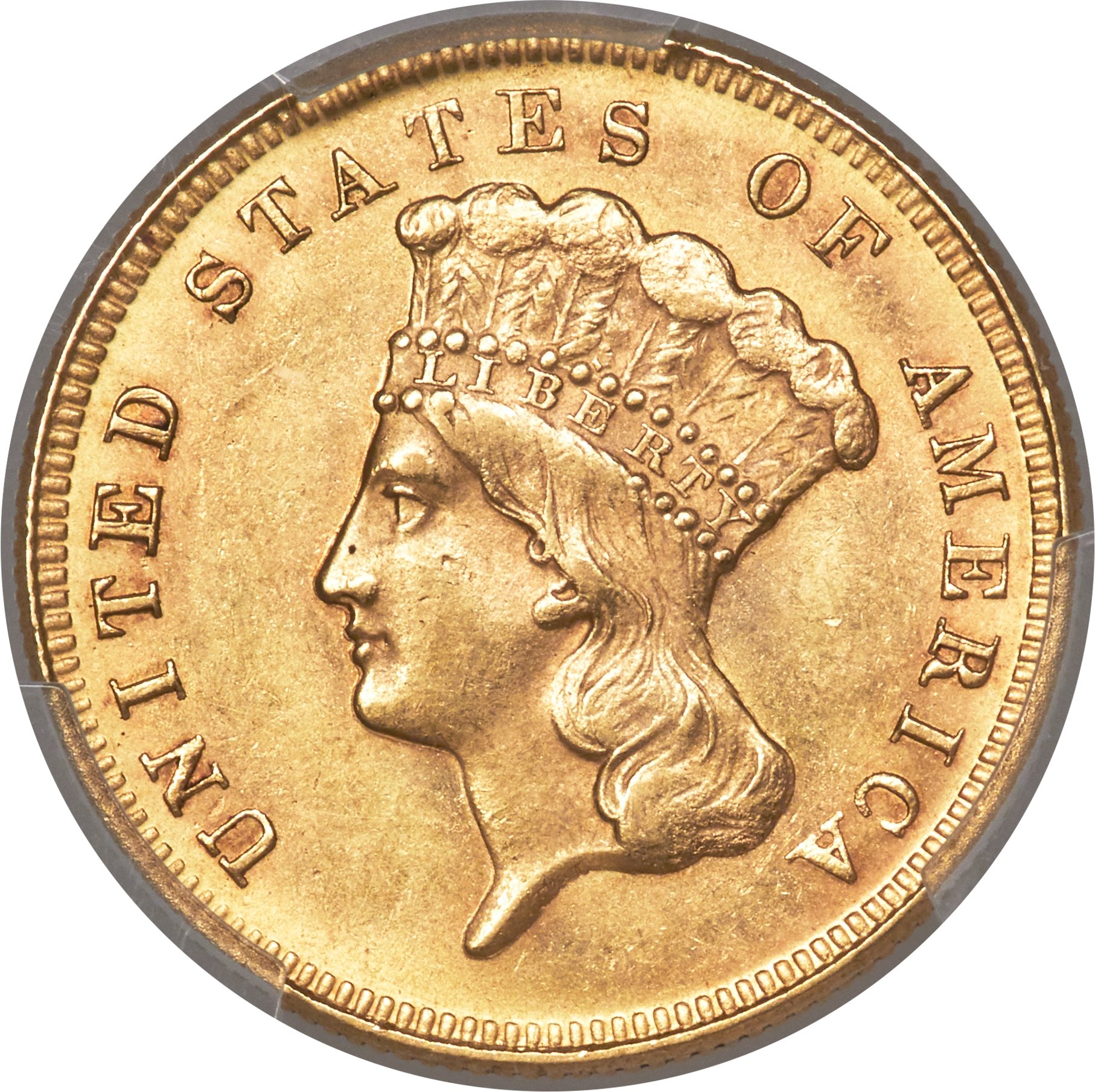 image for: 1871 $3 MS62 PCGS....
