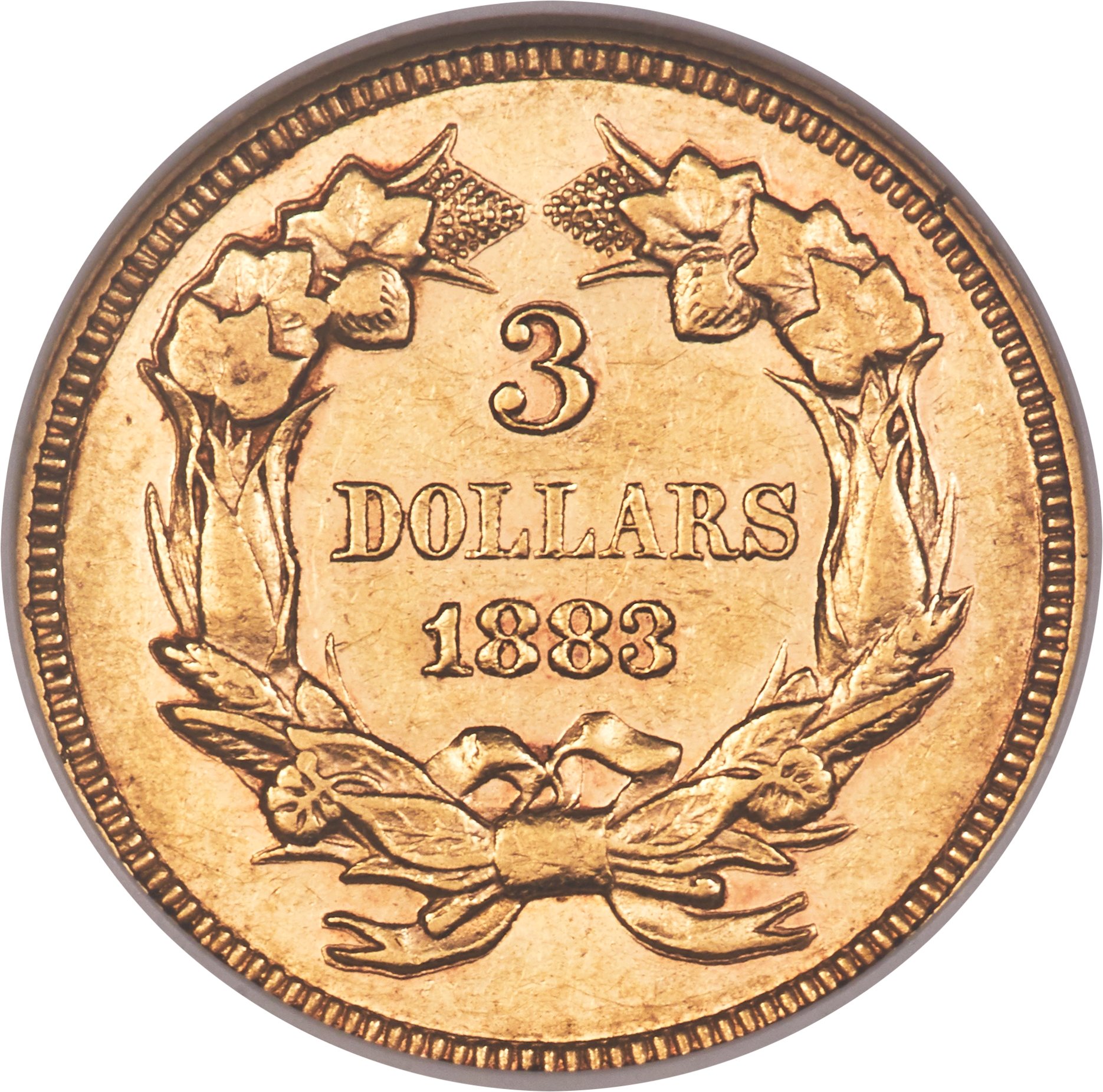 image for: 1883 $3 AU55 NGC....
