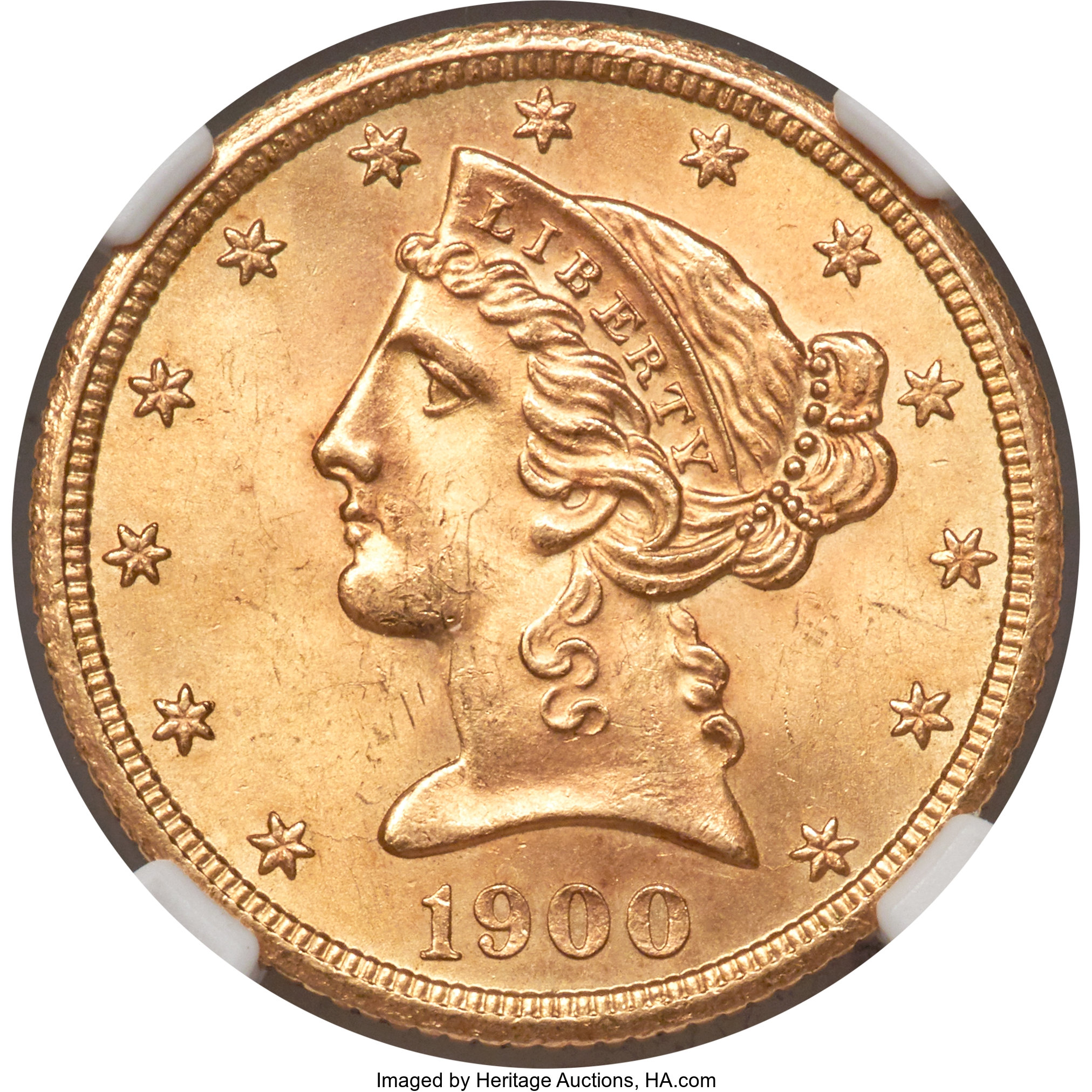 image for: 1900-S $5 MS65+ NGC....