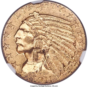 image for: 1911-D $5 MS60 NGC....
