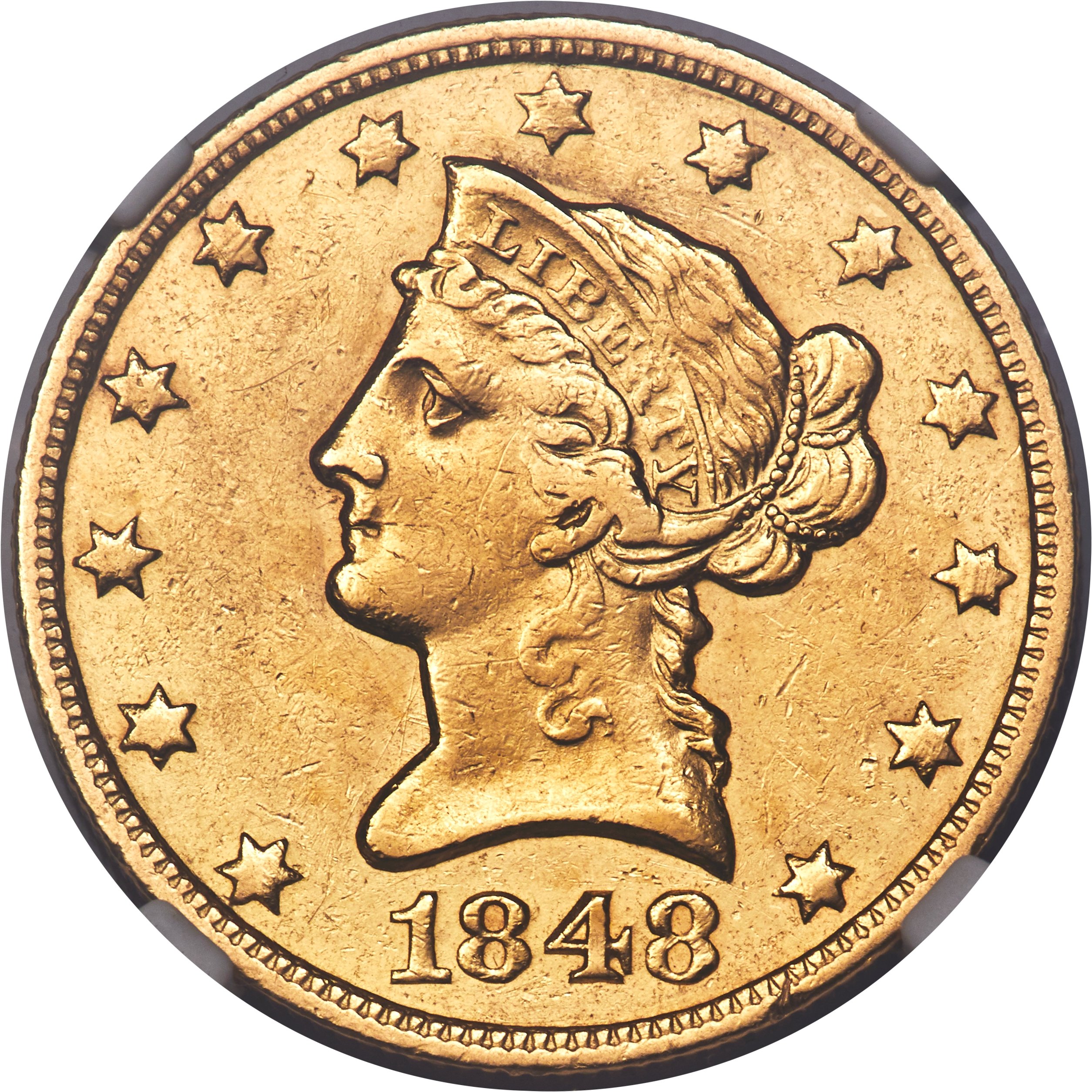 image for: 1848-O $10 AU53 NGC. Variety 1....