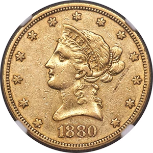 image for: 1880-O $10 AU50 NGC. Variety 2....