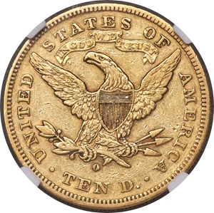 image for: 1880-O $10 AU50 NGC. Variety 2....