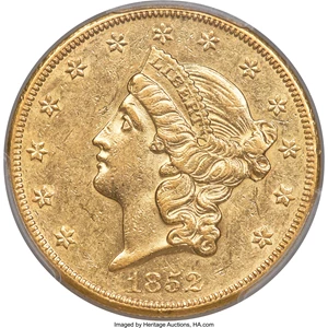 image for: 1852-O $20 AU55 PCGS. Variety 1....
