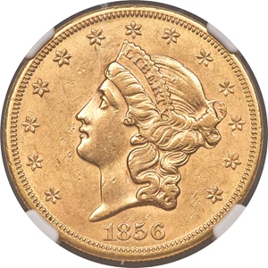 image for: 1856-S $20 AU58 NGC....