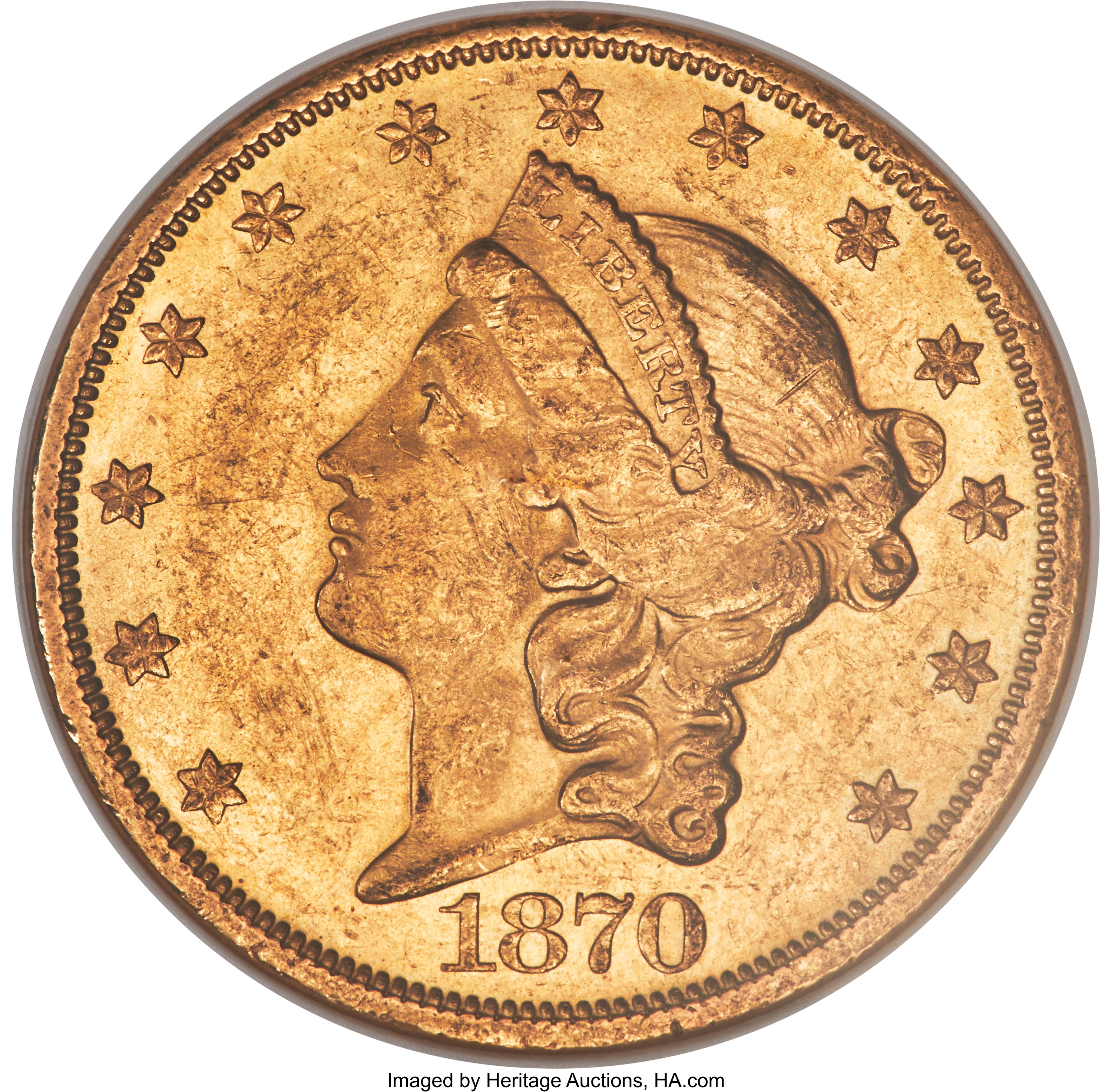 image for: 1870-S $20 MS61 NGC....