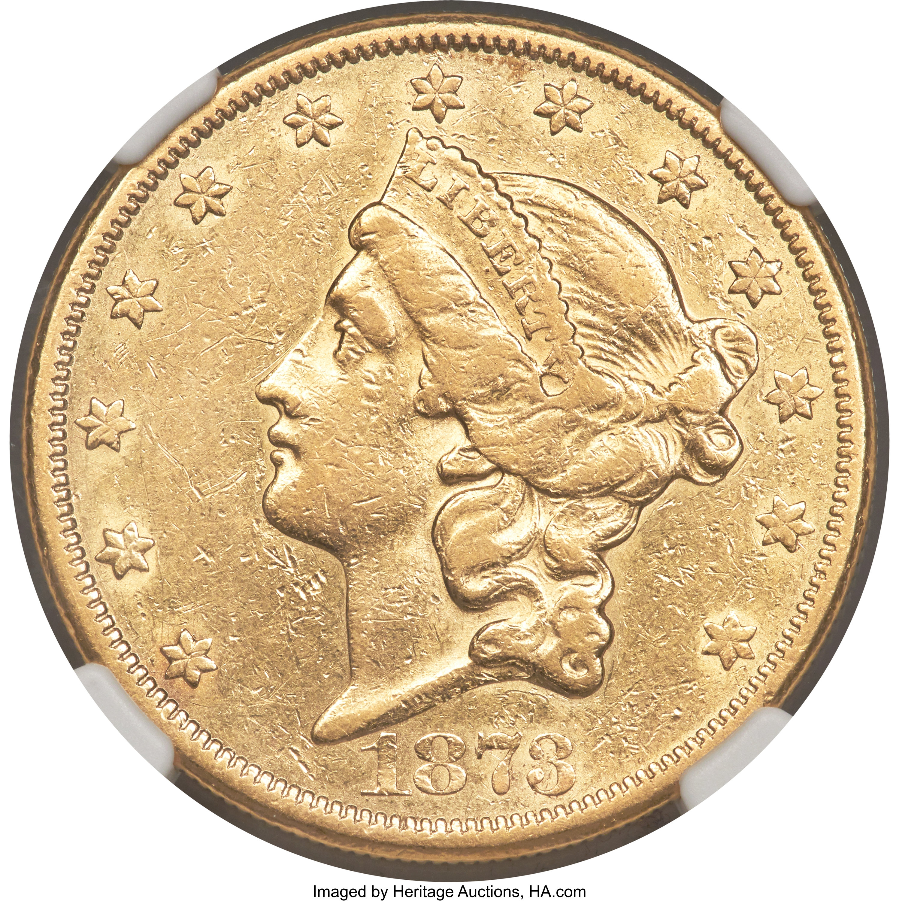 image for: 1873-CC $20 XF40 NGC. Variety 1-A....