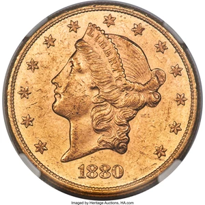image for: 1880-S $20 MS61 NGC....