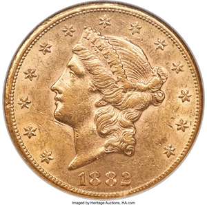 image for: 1882-CC $20 AU58 NGC. Variety 1-B....