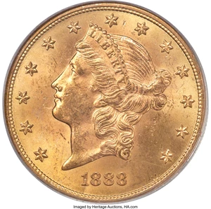 image for: 1888-S $20 MS63 PCGS....