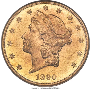 image for: 1890-S $20 MS63 PCGS....