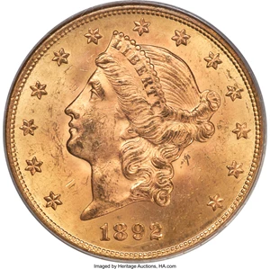 image for: 1892-S $20 MS64 PCGS....
