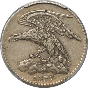 image for: 1837 3C Feuchtwanger Three Cent XF45 PCGS. CAC. Low-118, HT-263, R.5....