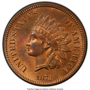 image for: 1872 1C MS64 Red and Brown PCGS. PCGS Population: (226/103 and 2/3+). NGC Census: (102/84 and 1/0+). CDN: $1,500 Whsle. Bid...