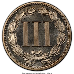 image for: 1883 3CN PR67+ Cameo PCGS. CAC. PCGS Population: (47/3 and 12/0+). NGC Census: (21/7 and 1/0+). PR67. ...