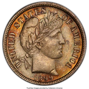 image for: 1899-S 10C MS64+ PCGS. PCGS Population: (31/29 and 2/8+). NGC Census: (11/7 and 0/0+). CDN: $1,400 Whsle. Bid for NGC/PCGS ...