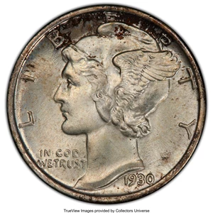 image for: 1930-S 10C MS66+ Full Bands PCGS. CAC. PCGS Population: (93/17 and 14/8+). NGC Census: (15/2 and 1/0+). CDN: $1,650 Whsle. ...