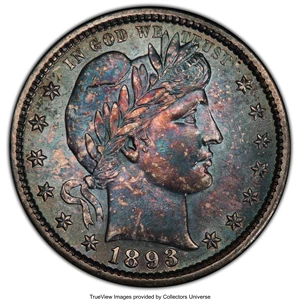 image for: 1893-S 25C MS64 PCGS. PCGS Population: (20/15 and 0/3+). NGC Census: (20/7 and 0/0+). CDN: $1,800 Whsle. Bid for NGC/PCGS M...