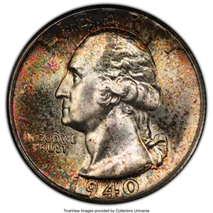image for: 1940-S 25C MS67+ PCGS. CAC. PCGS Population: (99/1 and 17/0+). NGC Census: (144/1 and 2/0+). CDN: $280 Whsle. Bid for NGC/P...