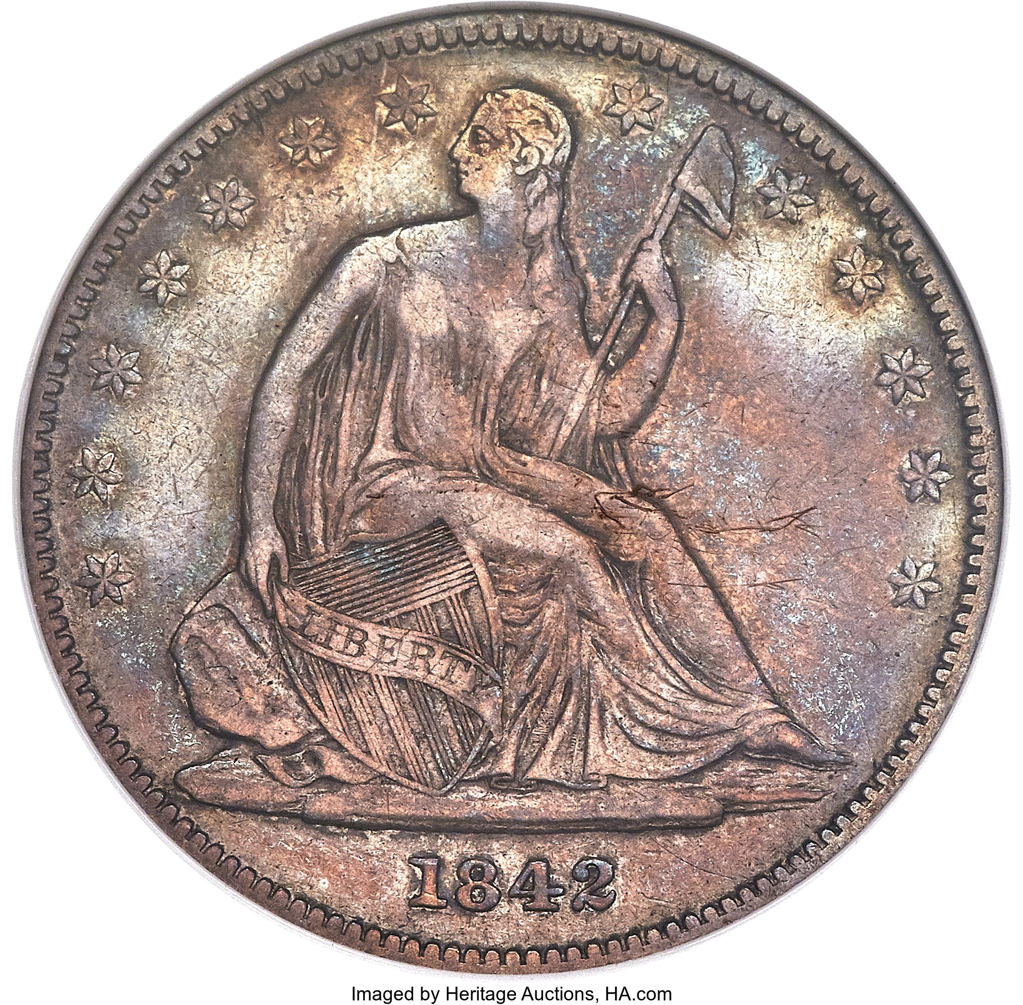 image for: 1842-O 50C Small Date, Small Letters, VF35 ANACS. WB-101, Die Pair 1, R.5. The 1842-O Small Date, Small Letters is alwa...