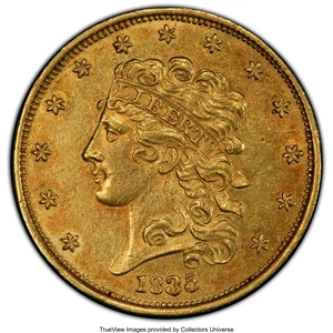image for: 1835 $5 AU55 PCGS. PCGS Population: (61/116 and 0/3+). NGC Census: (150/237 and 0/7+). CDN: $1,250 Whsle. Bid for NGC/PCGS ...