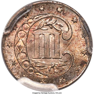 image for: 1855 3CS MS66 PCGS....