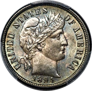 image for: 1894-O 10C MS65 PCGS....