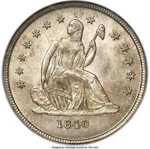 image for: 1840-O 25C No Drapery MS63 NGC. Briggs 1-A, Flynn RPD-002....
