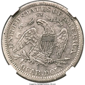image for: 1871-S 25C VF30 NGC. Briggs 1-A,...
