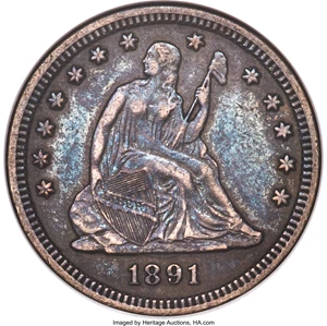 image for: 1891-O 25C XF45 ANACS. Briggs 2-B....