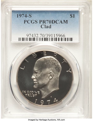 image for: 1974-S $1 Clad PR70 Deep Cameo PCGS....