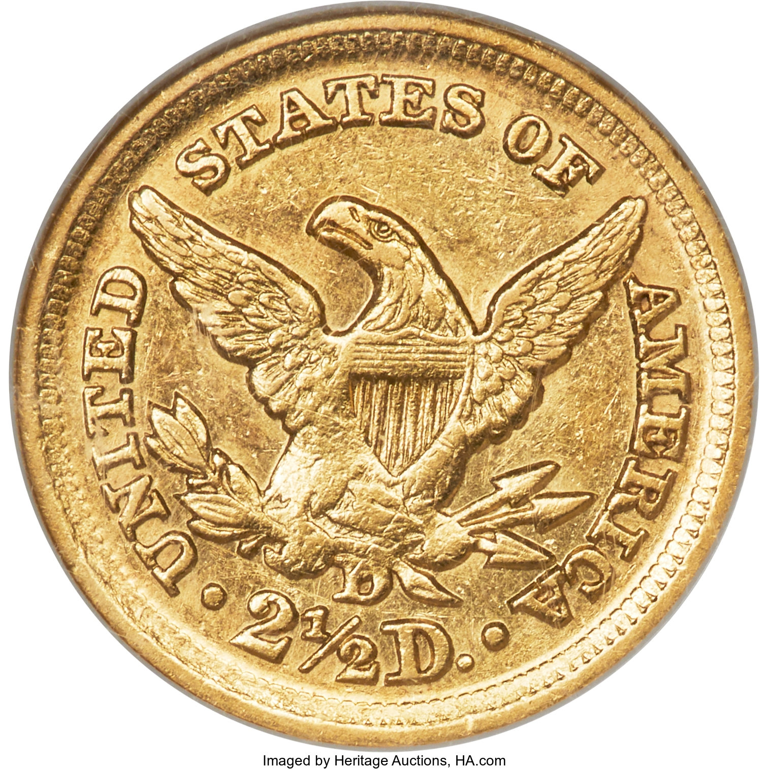 image for: 1853-D $2 1/2 AU53 NGC. Variety 17-N....