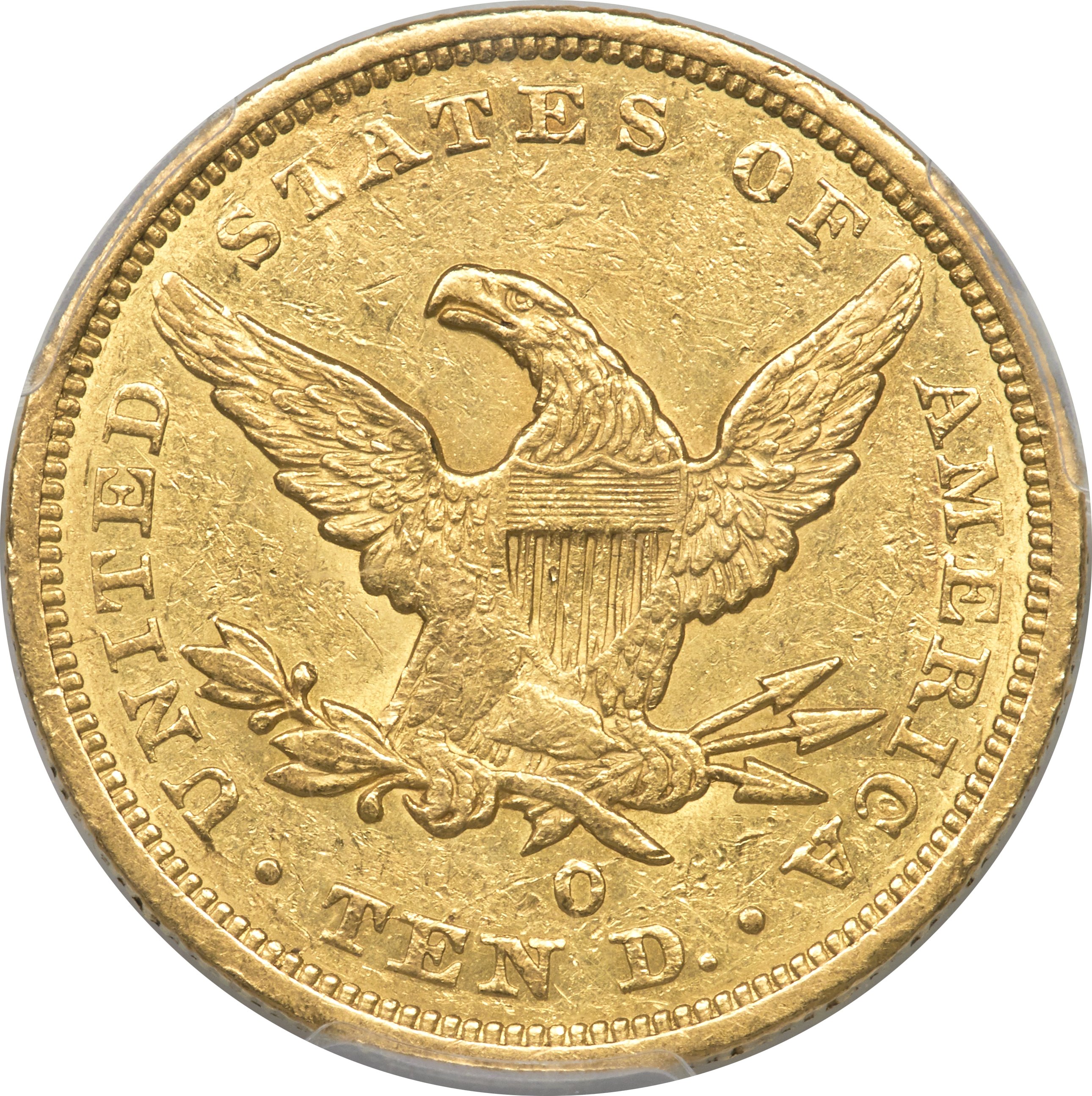 image for: 1846/'5'-O $10 AU53 PCGS. Variety 4....