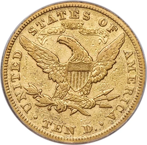 image for: 1873 $10 Closed 3 -- Cleaned -- ANACS. VF30 Details....