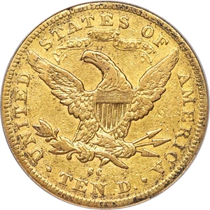image for: 1879-CC $10 -- Altered Surfaces -- ANACS. VF30 Details. Variety 1-A....