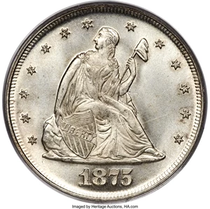 image for: 1875 20C MS67 PCGS. CAC. BF-1, R.1,...