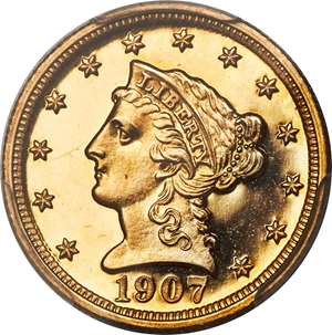 image for: 1907 $2 1/2 PR66 Cameo PCGS. JD-1, R.4....