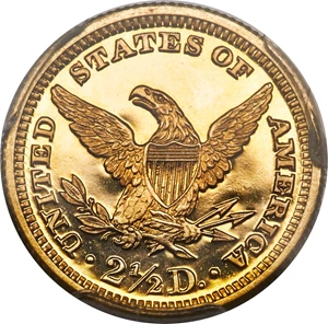 image for: 1907 $2 1/2 PR66 Cameo PCGS. JD-1, R.4....