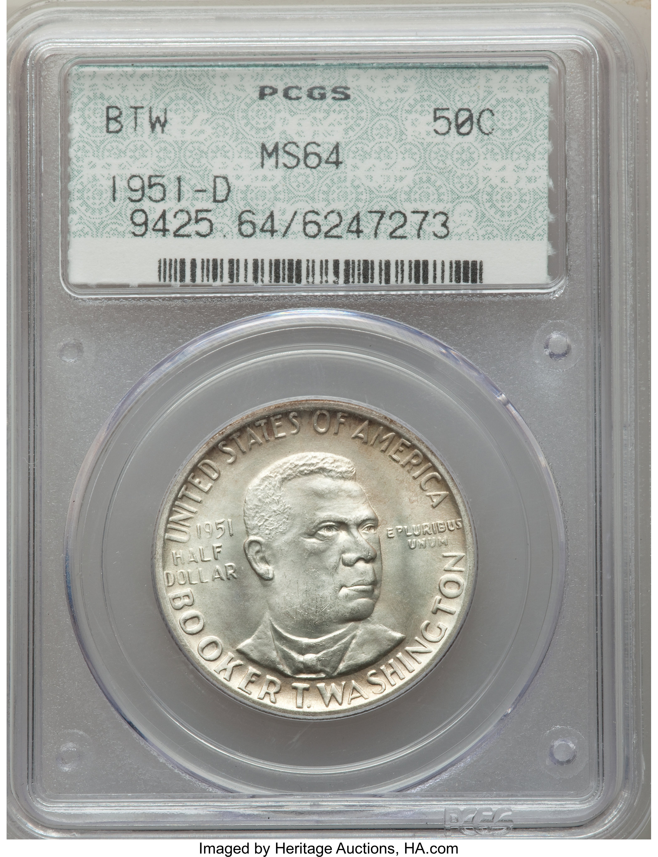 1951-D 50c Booker T. Washington VF20 thumbnail 12
