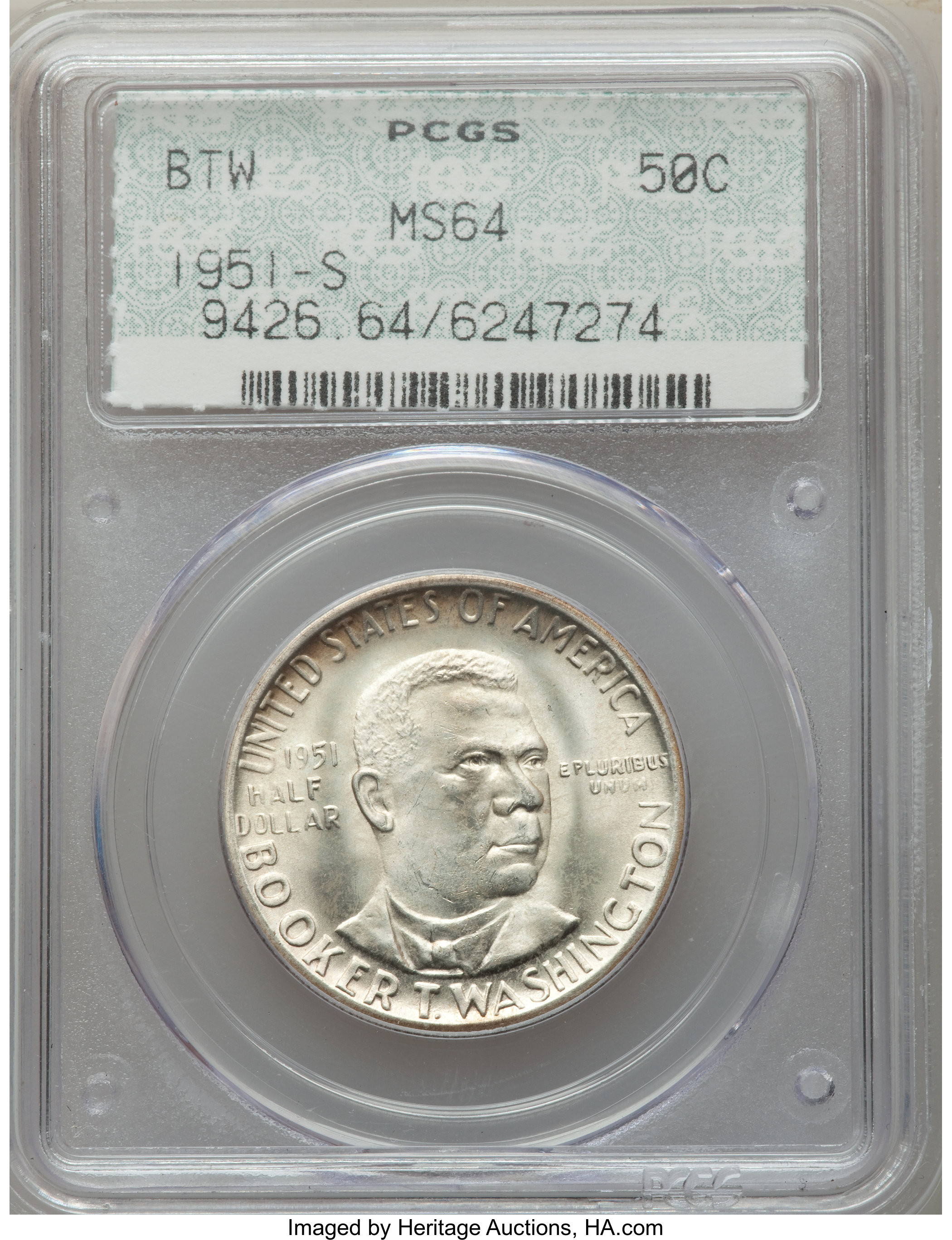 1951-D 50c Booker T. Washington VF20 thumbnail 15