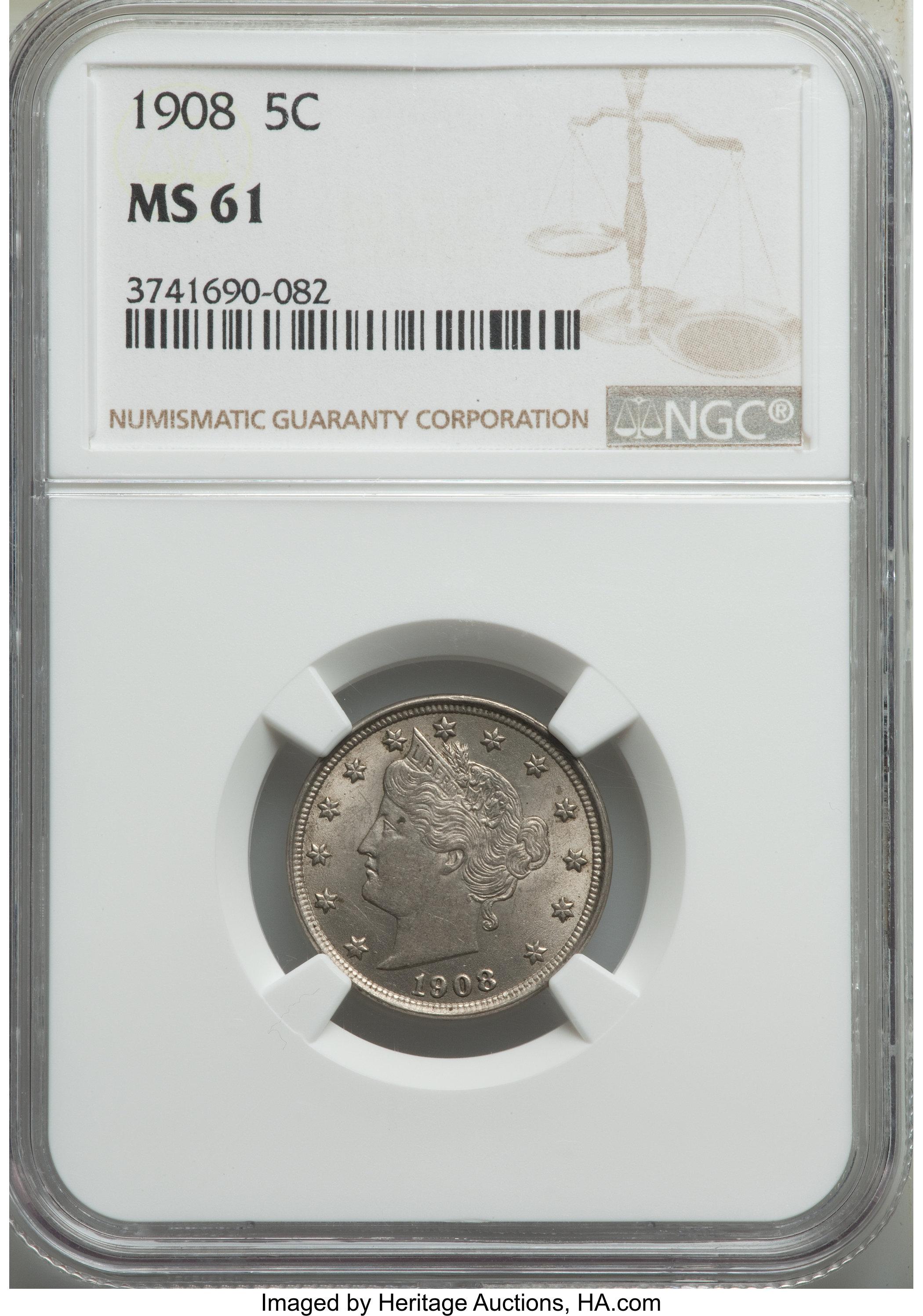 1908 5c VG10 CAC thumbnail 22