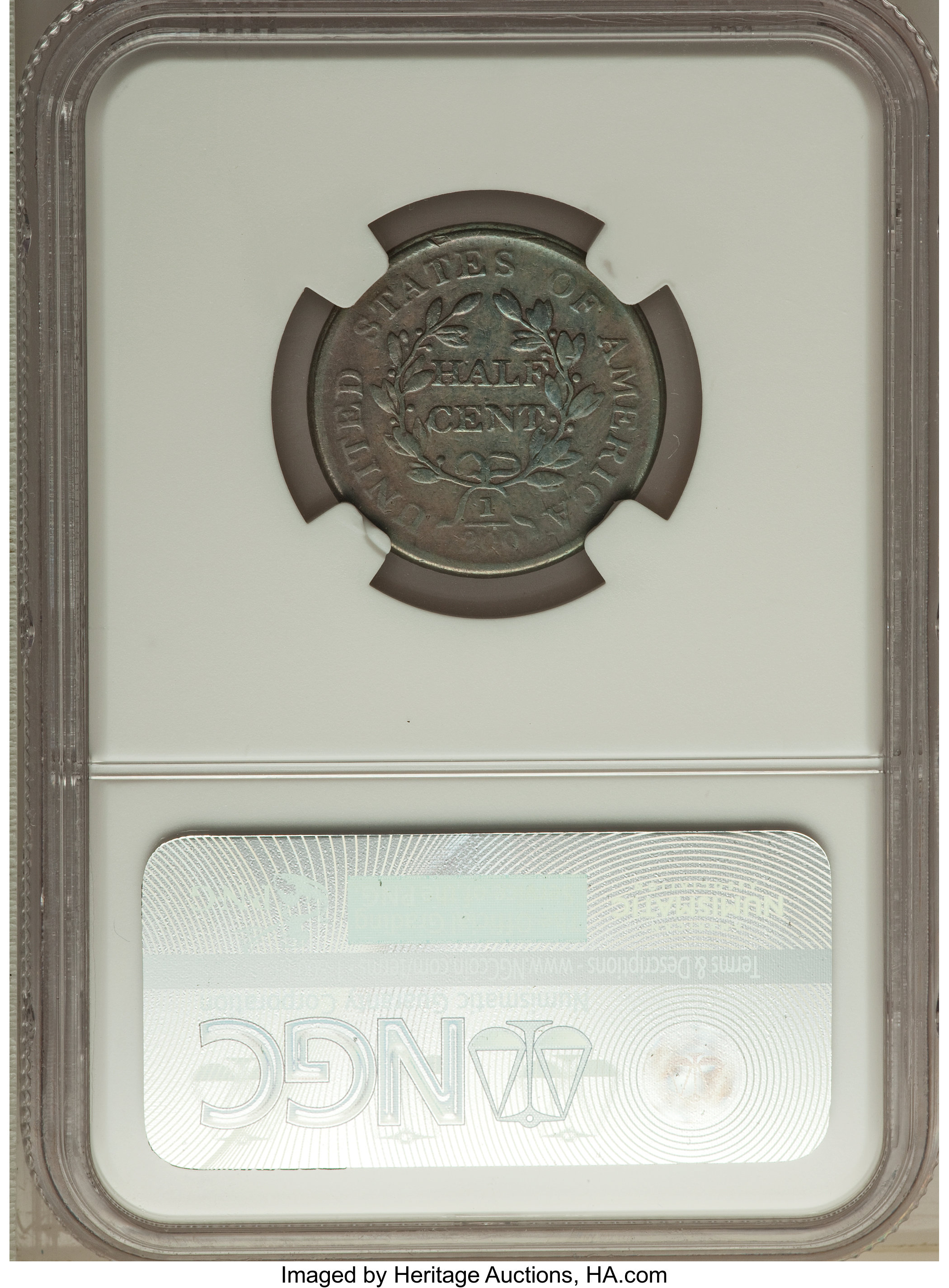 1806 1/2c Small 6, No Stems, C-1 MS BN G6 BN CAC thumbnail 2