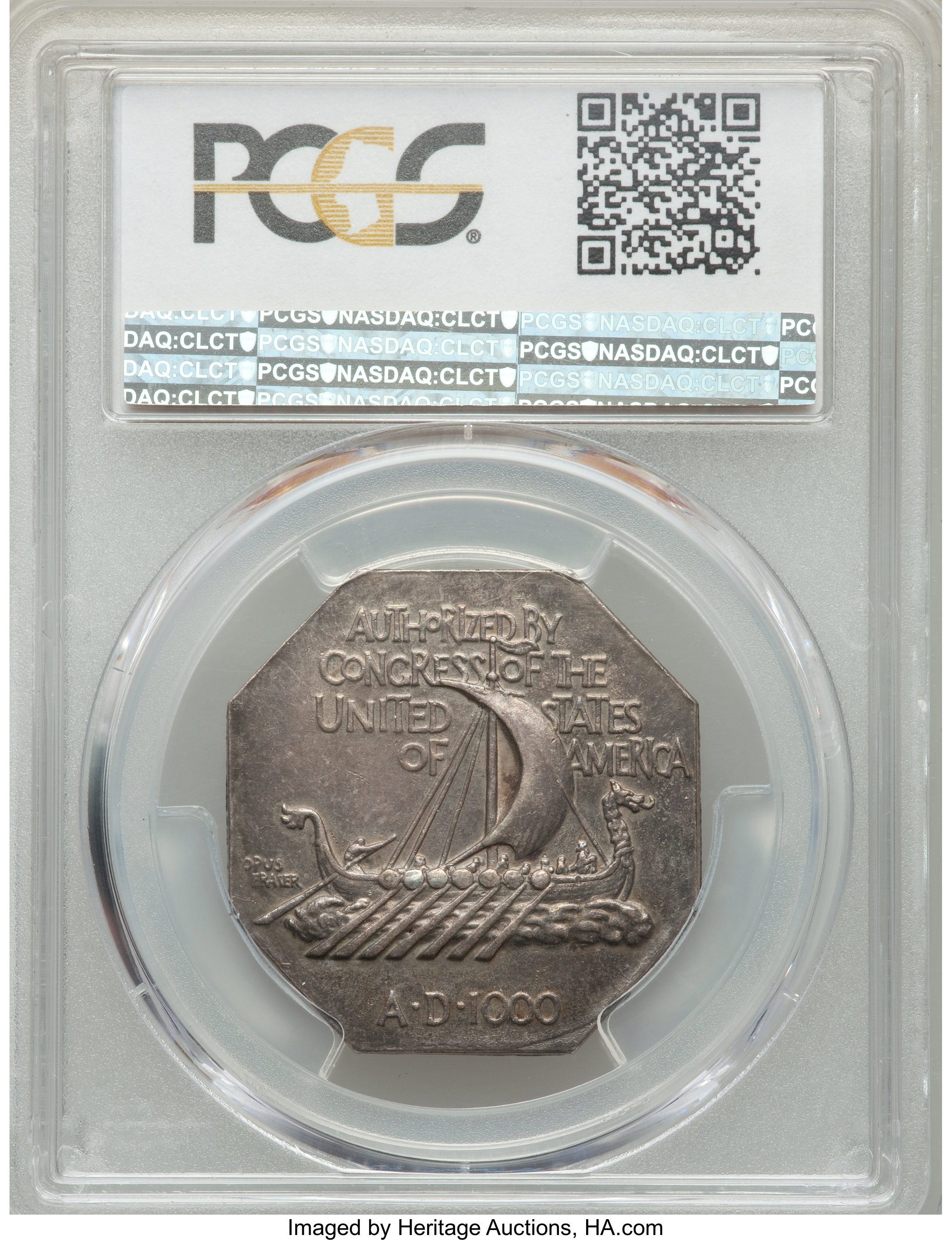 1925 Medal Norse American, Thin AU58 thumbnail 2