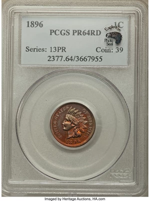 image for: 1896 1C PR64 Red PCGS. Eagle Eye Photo Seal. PCGS Population: (20/10). NGC Census: (13/9). CDN: $600 Whsle. Bid for proble...