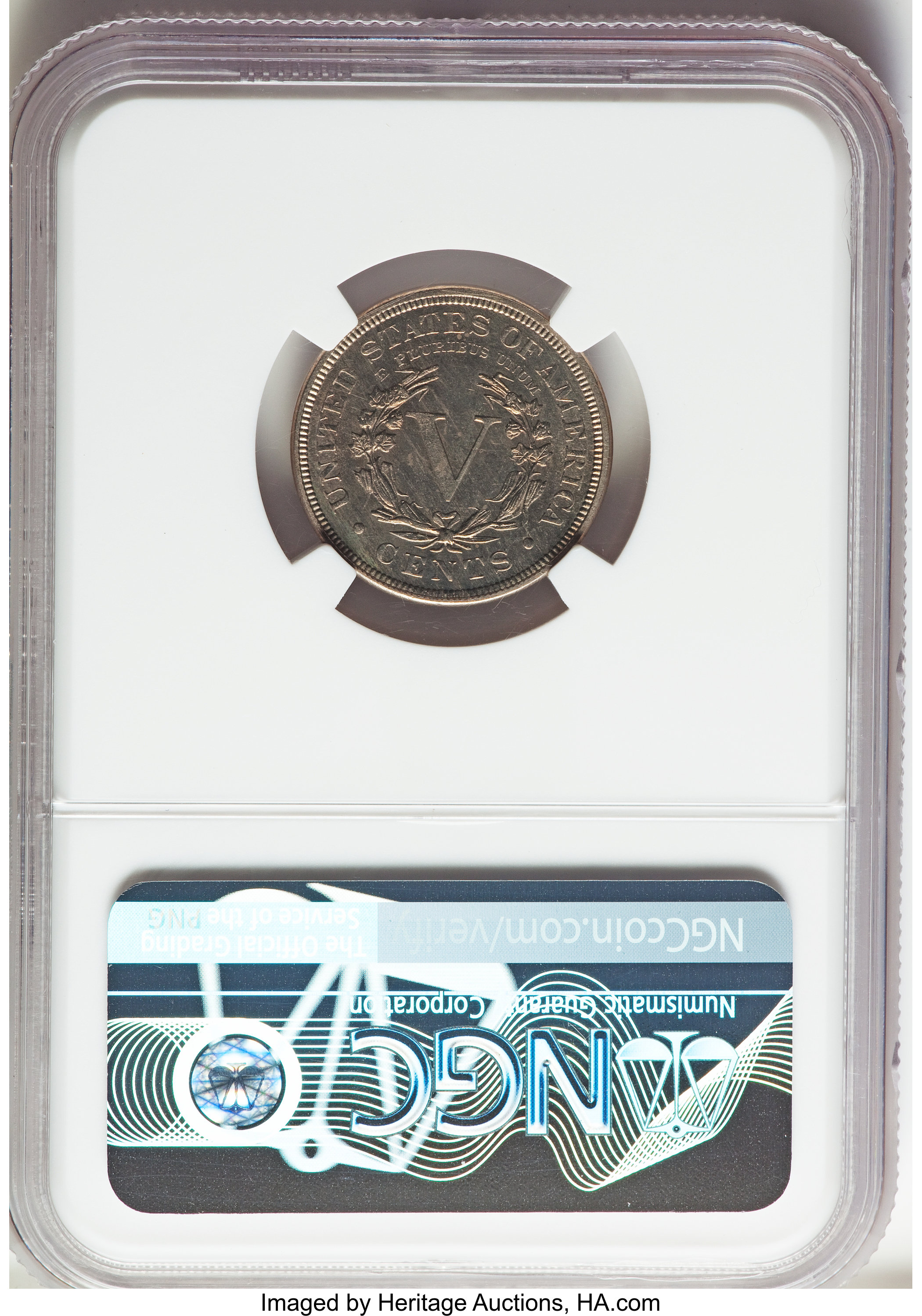 1887 5c AU53 CAC thumbnail 2