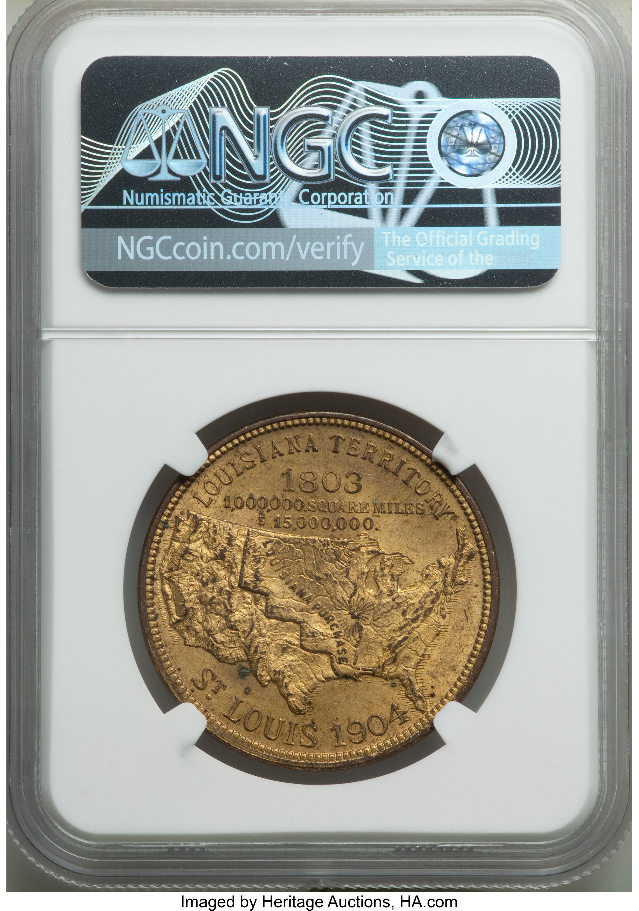 image for: 1904 SC$1 Louisiana Purchase Exposition, Official Souvenir Medal, Gilt, HK-304, R.3, MS62 NGC. NGC Census: (6/198). PC...