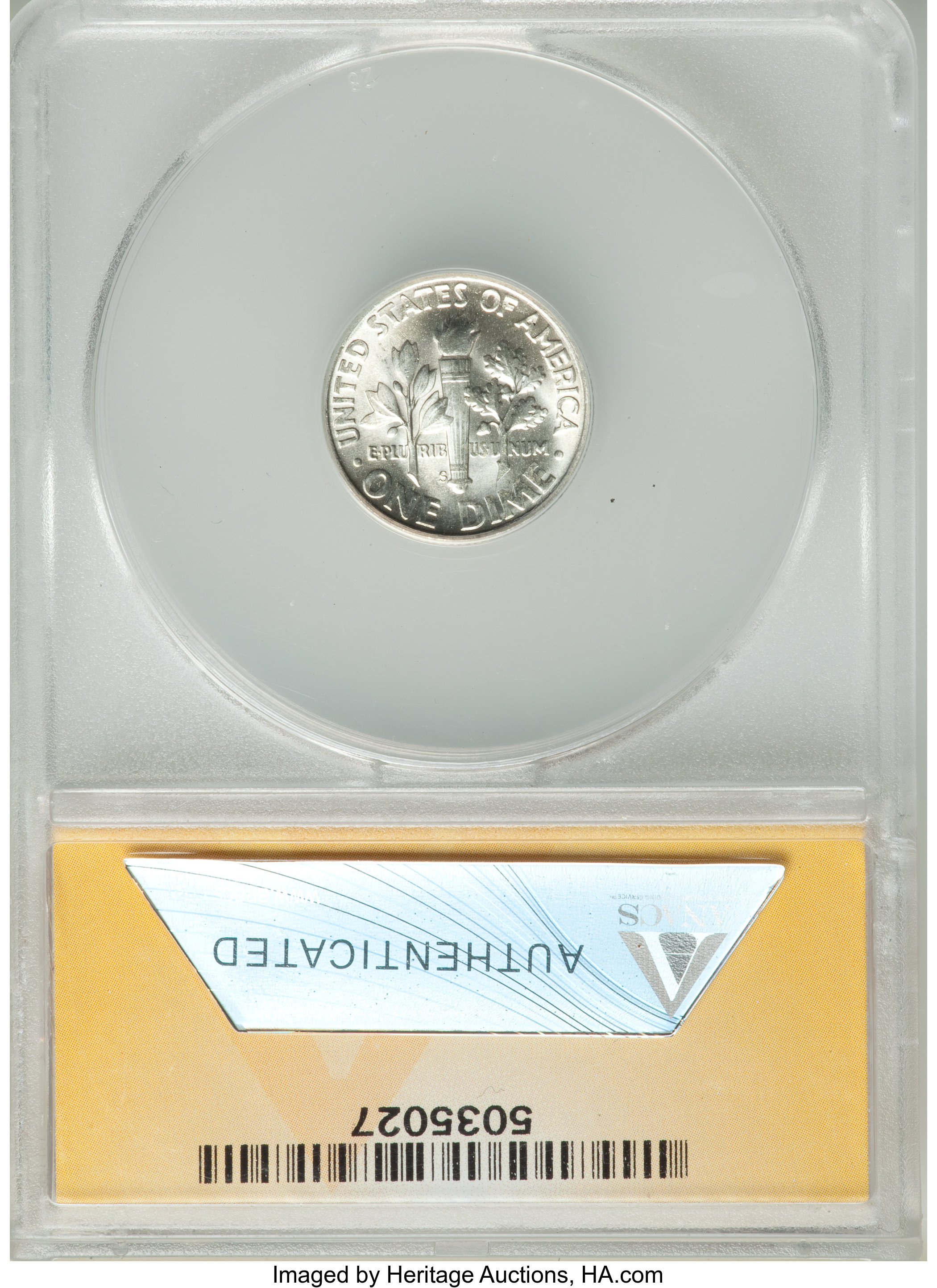 1953-S 10c AU58 CAC thumbnail 9